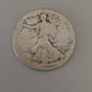 Walking liberty silver half dollar,  1917d obverse,  semi key date American coin collecting