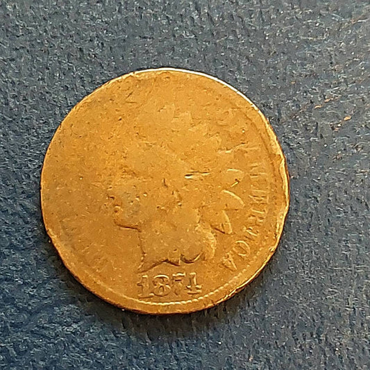 Indian Head Penny,  1874 key date low mintage year, almost good obverse nice reverse, rare old penny us coin collecting