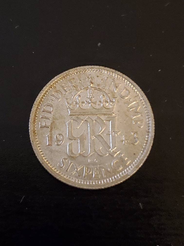 silver wedding sixpence 1940s date ww2 era