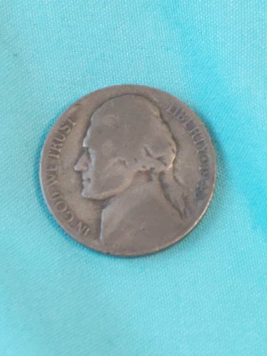 Two World War 2 silver War nickel,  vintage collectible Jefferson nickels, emergency issue, rare us coin, holiday gift 2022