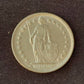 Switzerland silver half franc coin, mint state vintage world coin