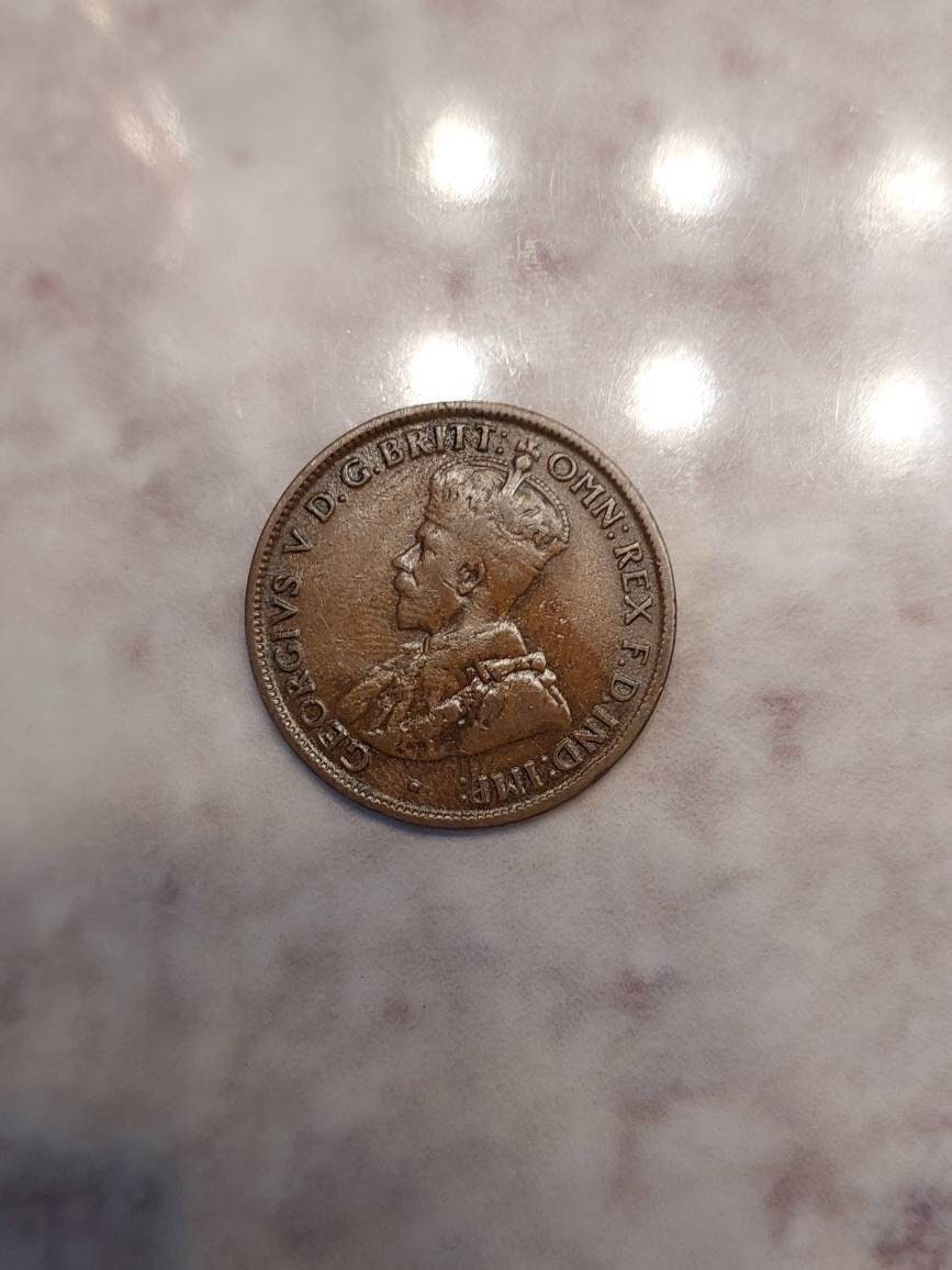 1913 Australia half penny, early king george foreign half cent in very fine condition,  world coin collecting