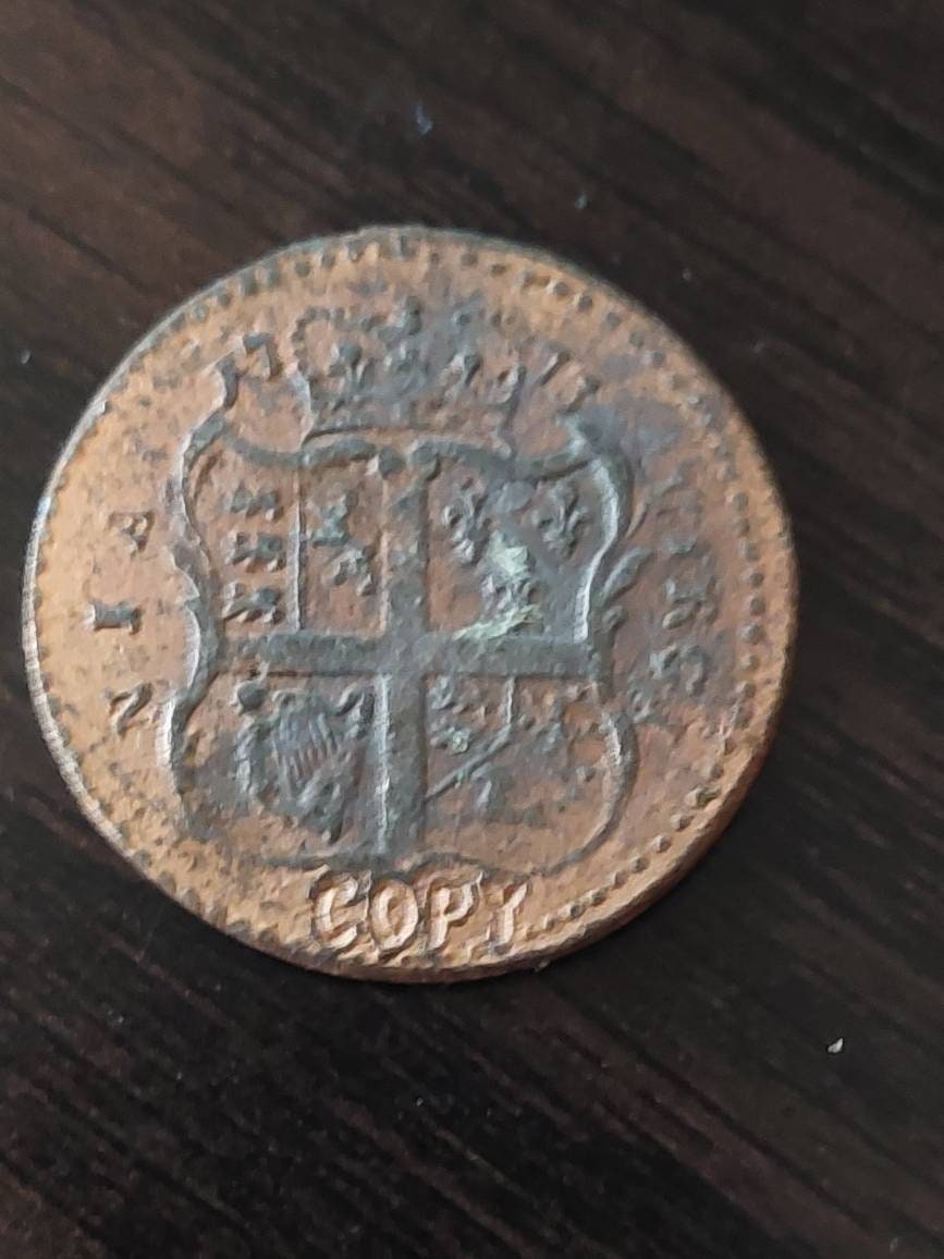 Reproduction colonial Virginia half cent coin, affordable Reproduction coin of a lovely 1700s Virginia half penny coin