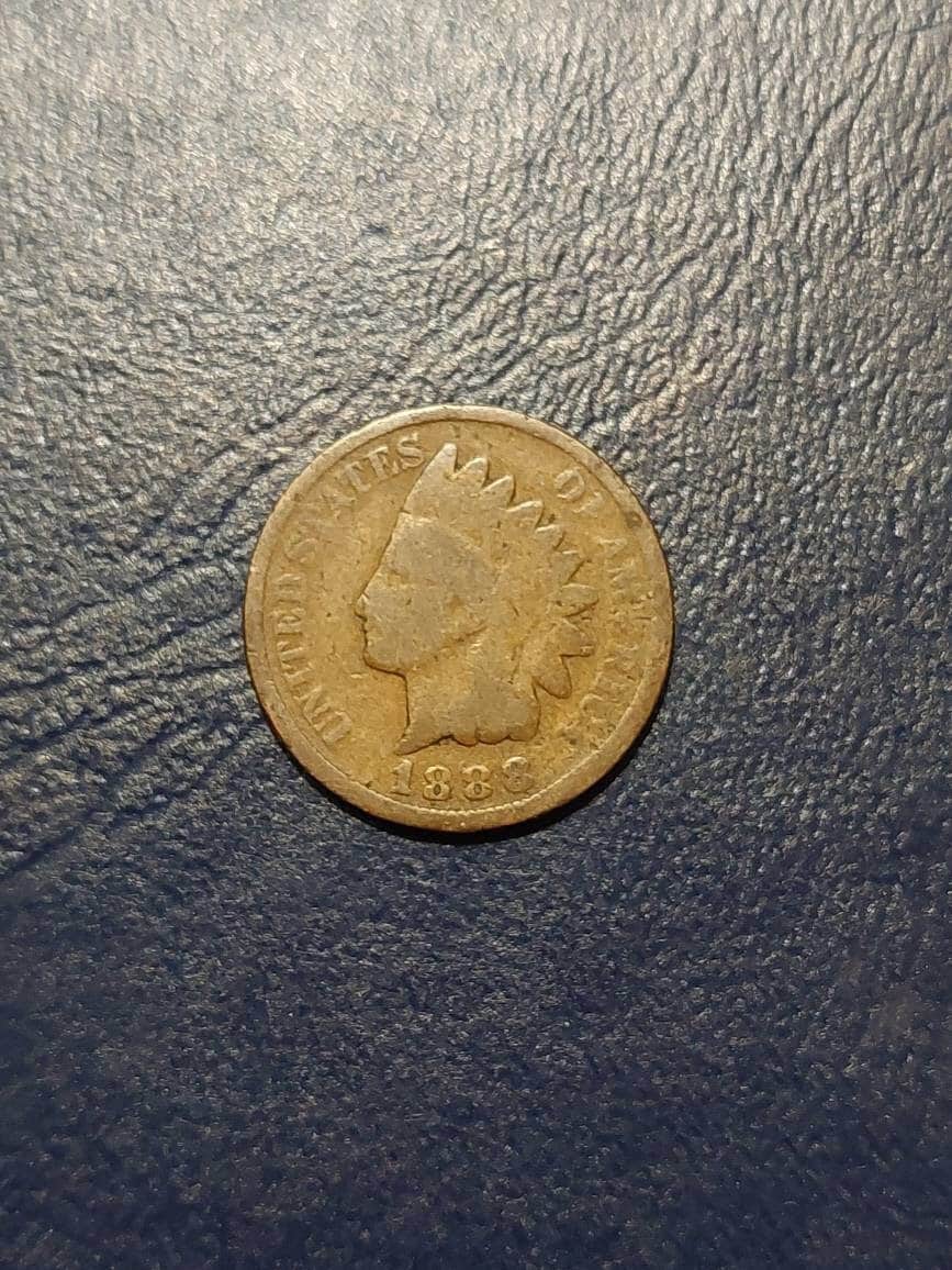 Indian Head Penny,  1888 better date copper antique American coin