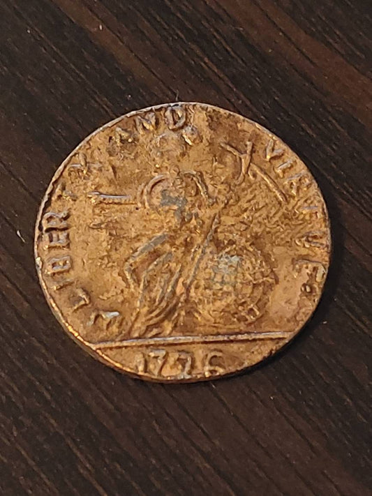 Reproduction 1776 Massachusetts pine tree cent, unique gift colonial coin