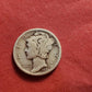 4 1920s date mercury silver dime various dates early silver coin, all in nice condition for the age 90 percent silver dimes