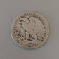 Walking liberty silver half dollar,  1917d obverse,  semi key date American coin collecting