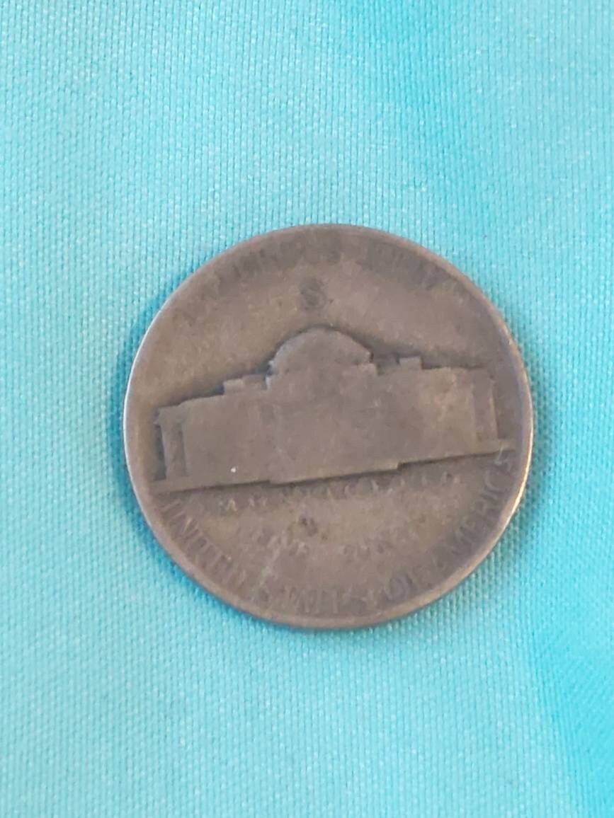 Two World War 2 silver War nickel,  vintage collectible Jefferson nickels, emergency issue, rare us coin, holiday gift 2022