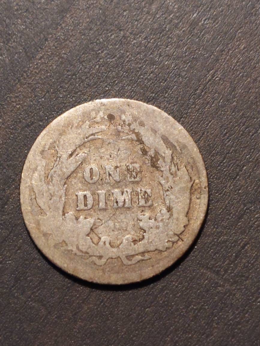 1896 barber silver dime, rare low mintage 1800s America coin