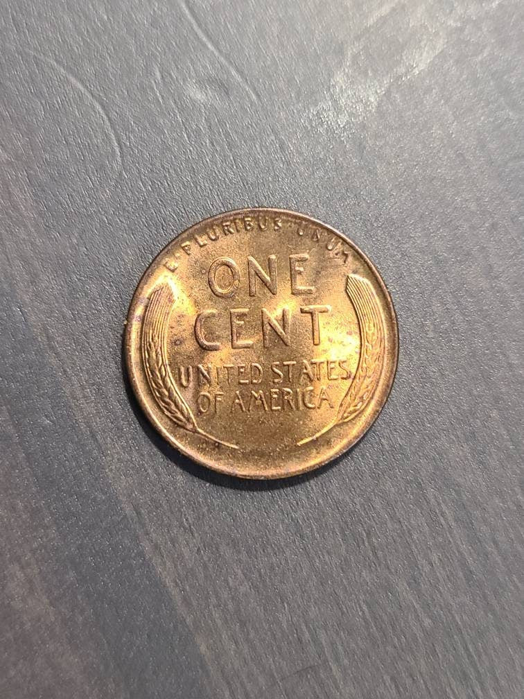 1930 brilliant uncirculated wheat cent, deep red mint state Lincoln cent