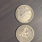 Two better antique American silver half dollars, 1912 barber and low mintage 1928s walking liberty coins