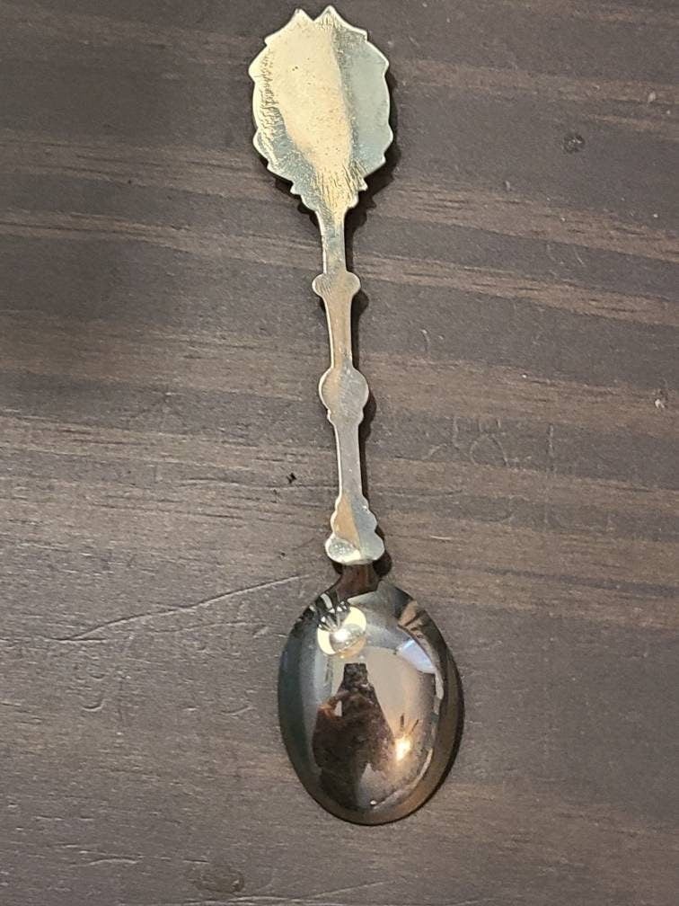 Vintage collectible Silver-tone display spoon, beautiful nautical ship pattern, great affordable gift