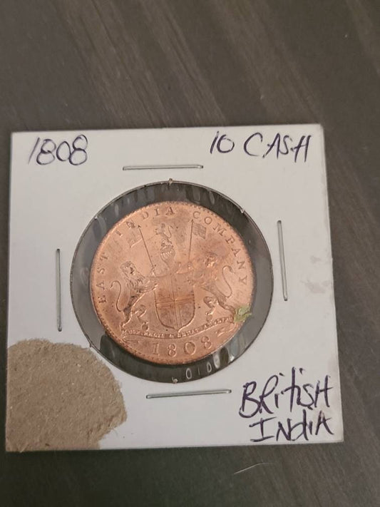 1808 british east india company, 10 cash copper coin, shipwreck treasure