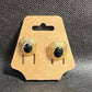 14k solid gold women's stud earrings, with black onyx highlights,  vintage statement jewelry