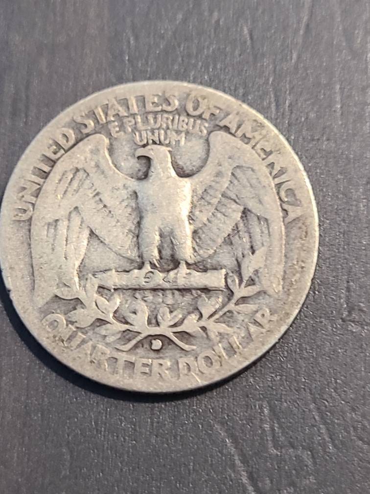 1934d Washington silver quarter, semi key date, old American coin, 90 percent silver