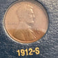 1912s semi key date Lincoln wheat cent, nice very fine, rare San Francisco coin