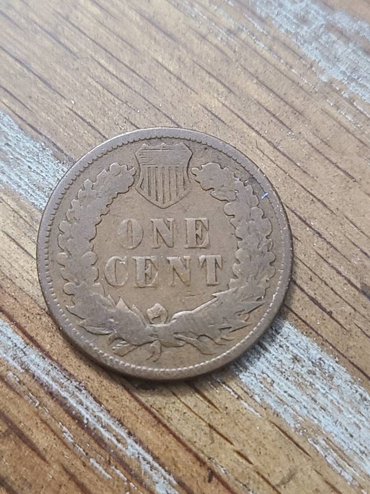 1876 semi key date indian head penny, rare coin, very good condition