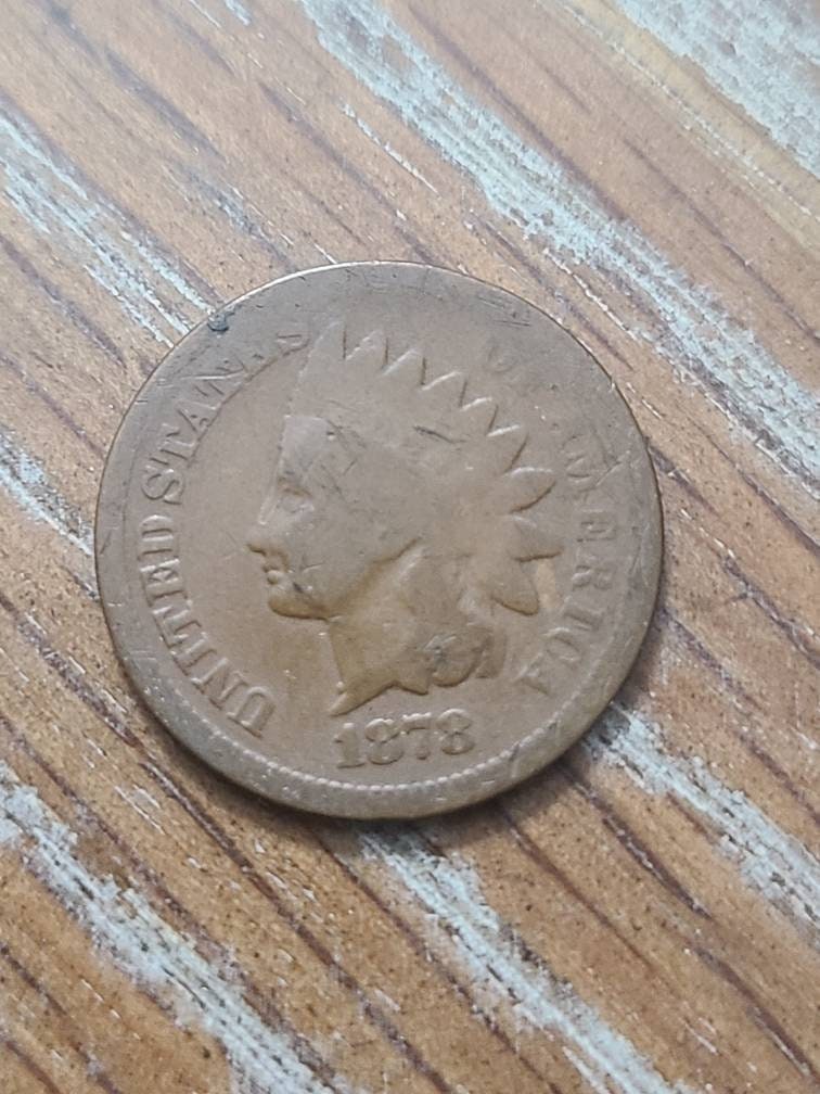 1878 scarce date indian penny coin, rare date for your collection