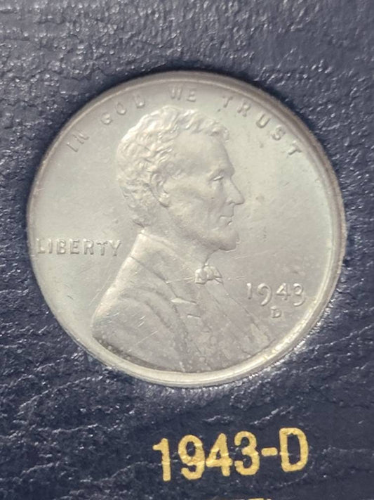 1943d brilliant uncirculated Lincoln steel wheat penny, better date!
