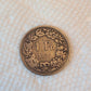 1877b rare Switzerland silver franc foreign coin