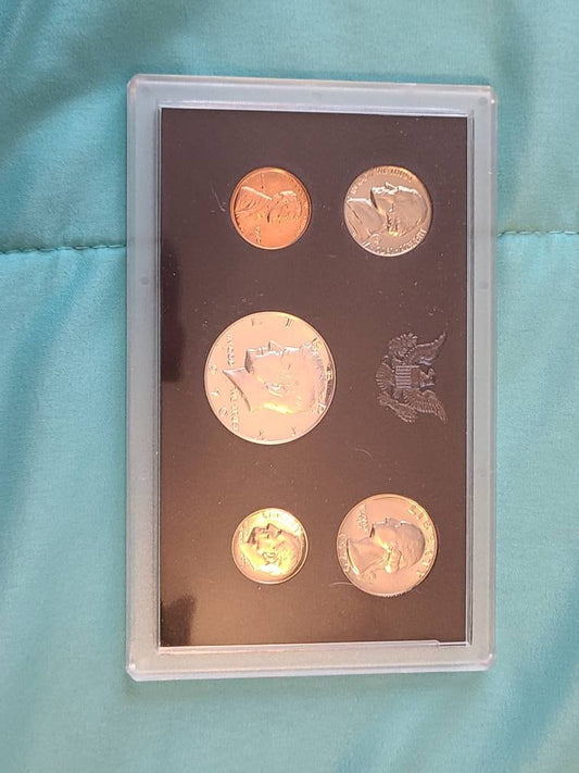 1970s united states silver proof set, in original packaging,  low mintage year unchecked for varieties