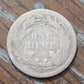 1885 rare seated liberty antique American silver coin, very good condition