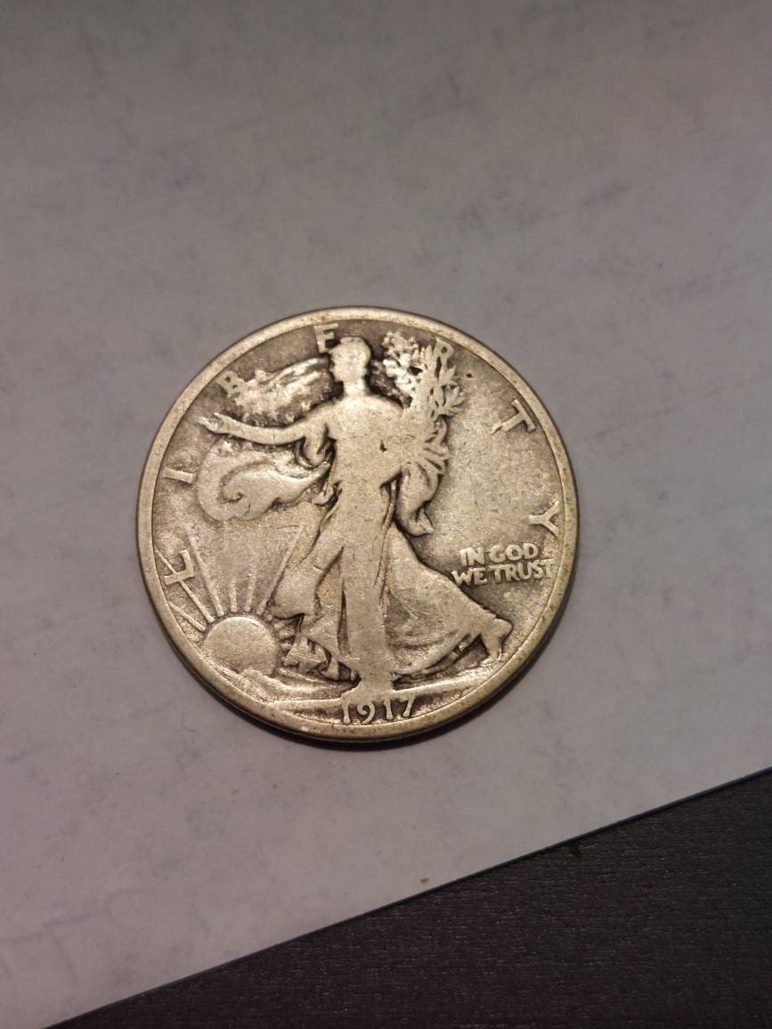 1917d reverse walking liberty half dollar, low mintage