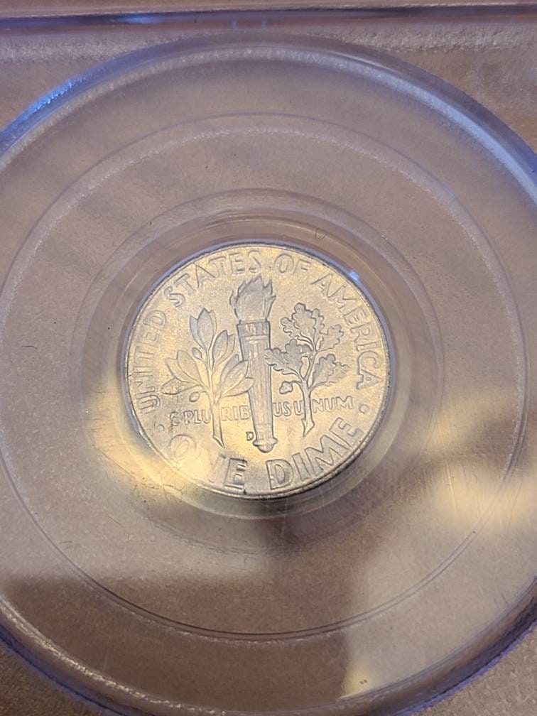 Two graded silver Roosevelt bundle deal, 1946d ms66 pcgs rainbow toned dime and