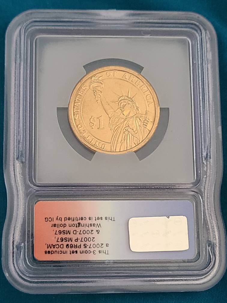 George Washington  gold dollar coin, icg graded ms67, brilliant uncirculated coin collecting