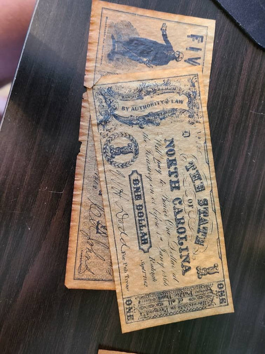Vintage reproduction colonial currency and confederate notes available,  state of New York, 1700s Maryland and more novelty bills