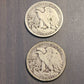 2x better date walking liberty silver half dollars, 1918s and 1923s, low mintage early 90 percent silver American coins