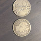 Two better antique American silver half dollars, 1912 barber and low mintage 1928s walking liberty coins
