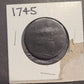 1745 colonial Era british half penny coin, antique king george copper cent