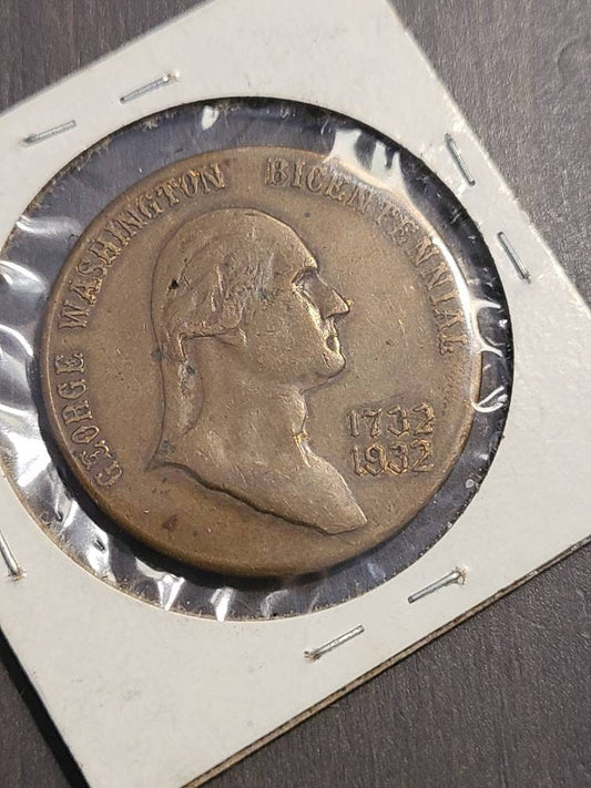 Rare 1932 so called dollar, large george washington token, high grade take me for good luck coin, RK-153 medal