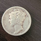 2x two Mercury silver dime pair of two from only early 1920s and teens dates,  two 90 percent silver dimes coin  gifts for him