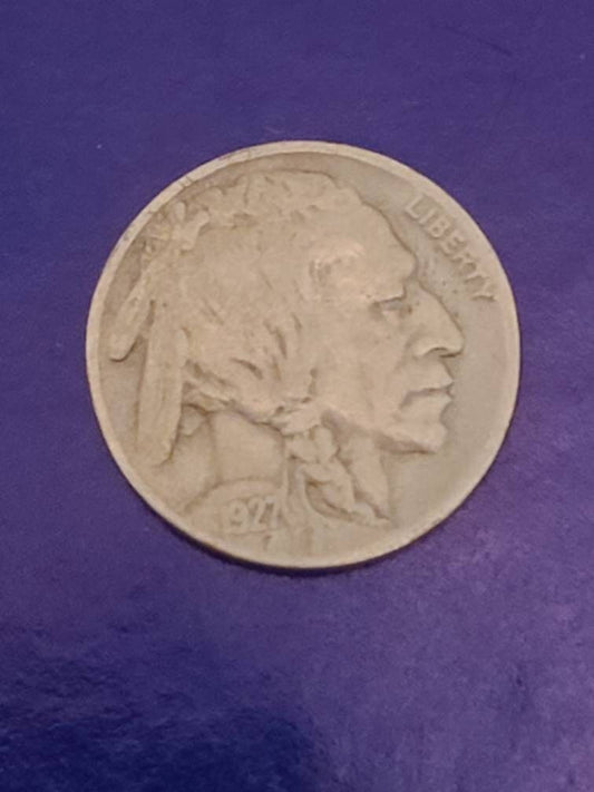 1927s buffalo nickel coin, fine plus condition low mintage scarce date