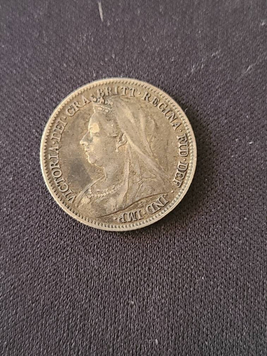 1901 british queen Victoria silver sixpence coin, high grade extra fine plus. Foreign coins