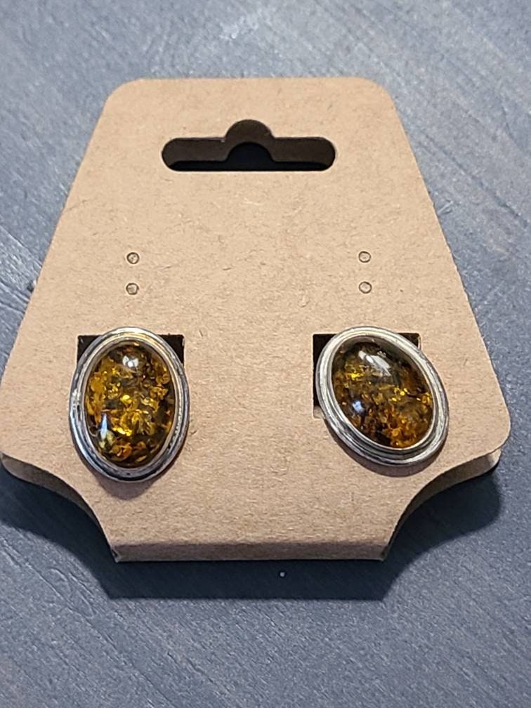 Sterling silver stud earrings,  beautiful statement studs with lovely gemstones
