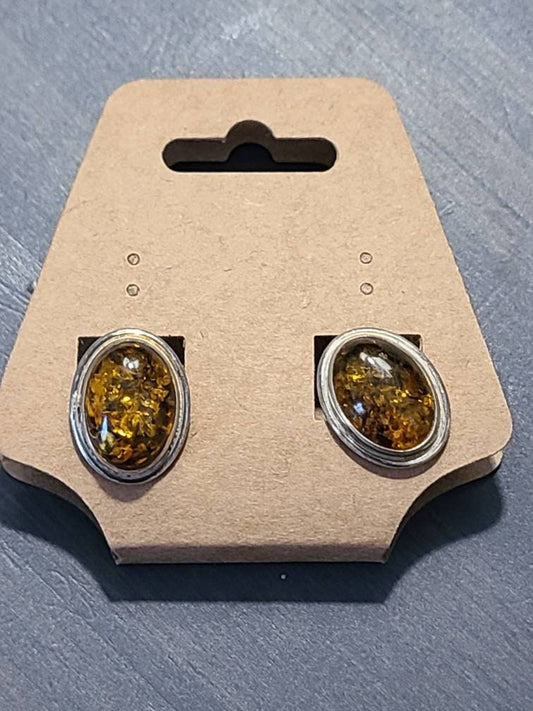 Sterling silver stud earrings,  beautiful statement studs with lovely gemstones