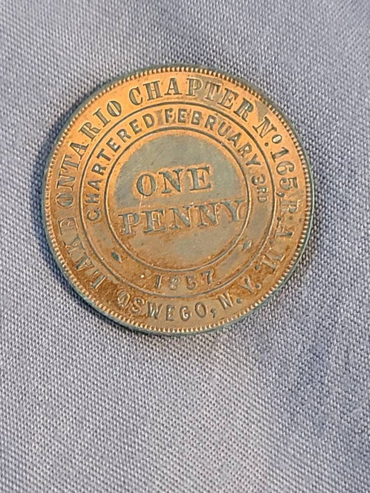 Vintage masonic token, chapter lake Ontario, Oswego new york