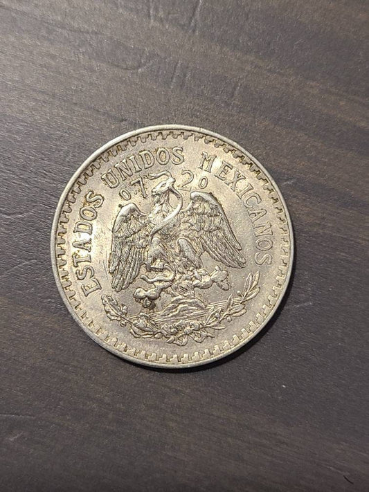 1920 exican silver peso, better date foreign silver coin, world coin collecting