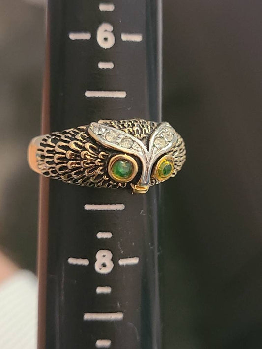 Vintage owl ring. So cute! Size 7, 18k gold plated statement ring, one of a kind unisex ring