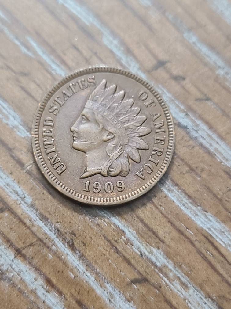 1909 indian head cent original 100 year old last year penny, high grade almost uncirculated coin collecting