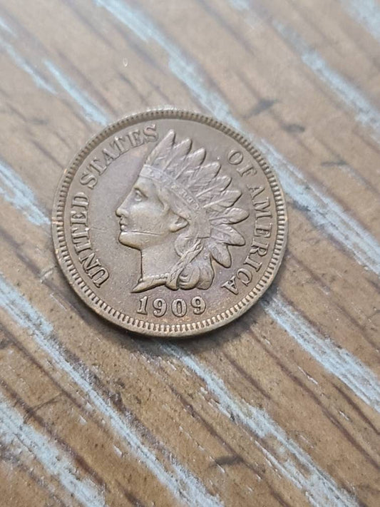 1909 indian head cent original 100 year old last year penny, high grade almost uncirculated coin collecting