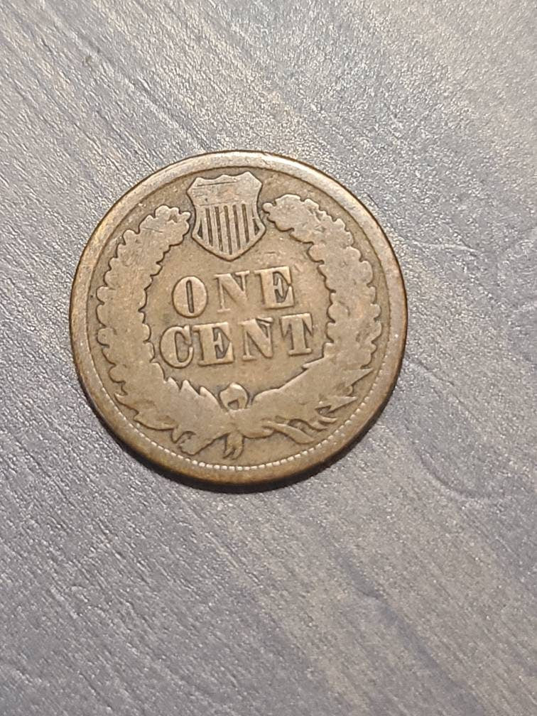 1864 bronze indian head penny, civil war date, rare early indian cent very good coin