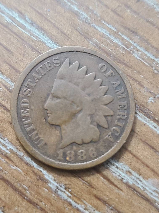 1886 type 2, scarce variety indian head penny