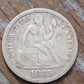 1885 rare seated liberty antique American silver coin, very good condition