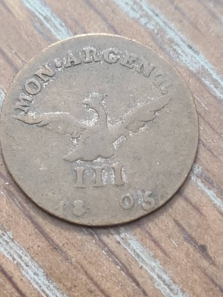 German states 3 kreuzer coin, billion 1805 Brandenburg foreign antique world money