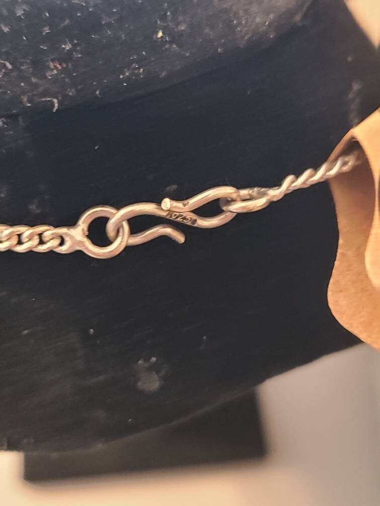 Large sterling silver, vintage women's tigers eye southwestern style necklace with lobster hook clasp. One of a kind!