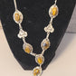 Large sterling silver, vintage women's tigers eye southwestern style necklace with lobster hook clasp. One of a kind!